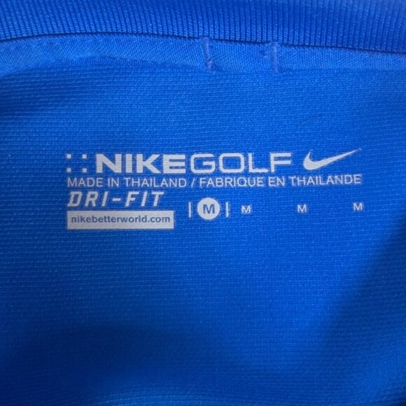 Nike Golf Dri-Fit Kalkreuth Long Sleeve Polo Shirt Mens Medium Blue Long Sleeves - Picture 6 of 8